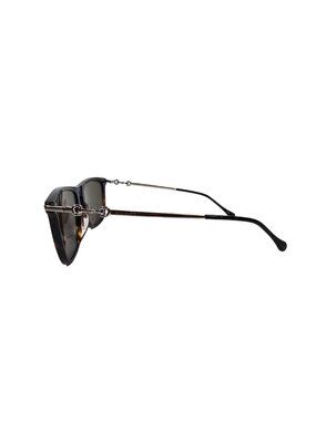 Gucci GG0915S Square Sunglasses 55mm Dark Havana Silver Brown Italy